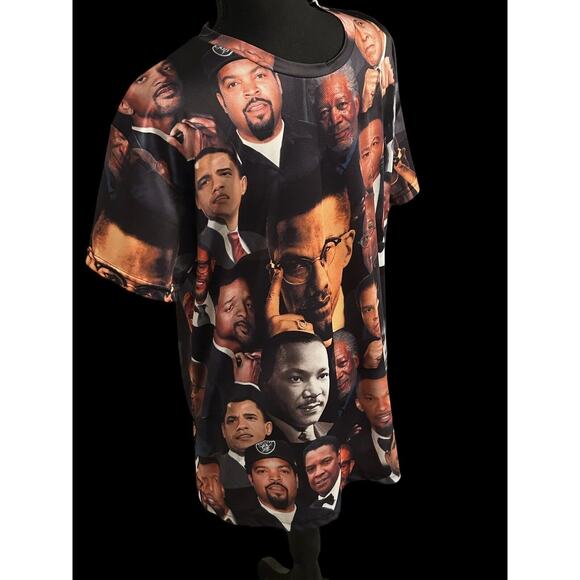 Bay Club 2X Black Celebrities T Shirt. Malcolm X, Obama, Martin Luther King Jr.. - Picture 2 of 5
